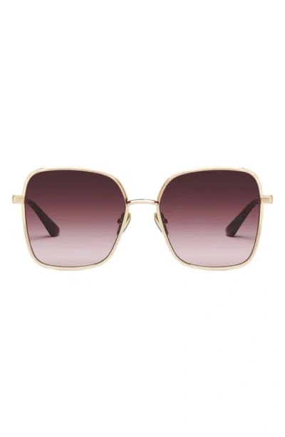 Quay 5th Ave 58mm Gradient Square Sunglasses In Neutral
