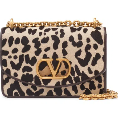 Valentino Garavani Vain Small Cow-print Leather And Calf-hair Shoulder Bag In Multi