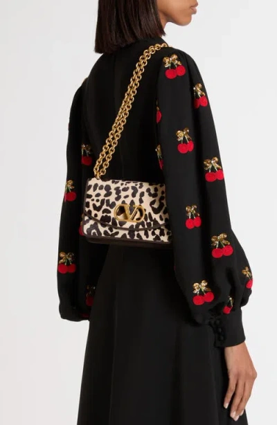 Valentino Garavani Vain Small Cow-print Leather And Calf-hair Shoulder Bag In Multi