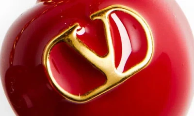 Valentino Chez  Vlogo Key Chain Bag Charm In Gold