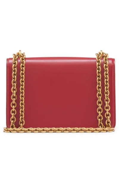 Valentino Garavani Vain Vlogo Leather Shoulder Bag In Red