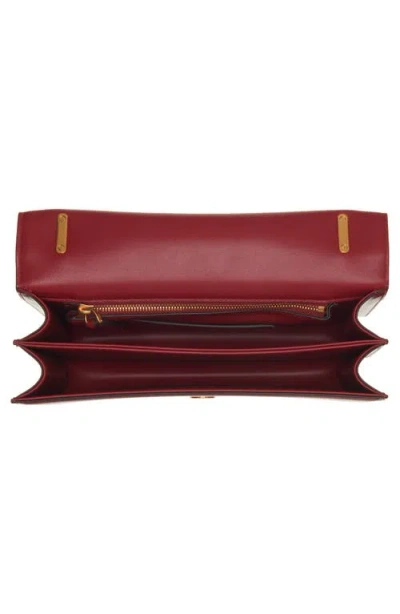 Valentino Garavani Vain Vlogo Leather Shoulder Bag In Red