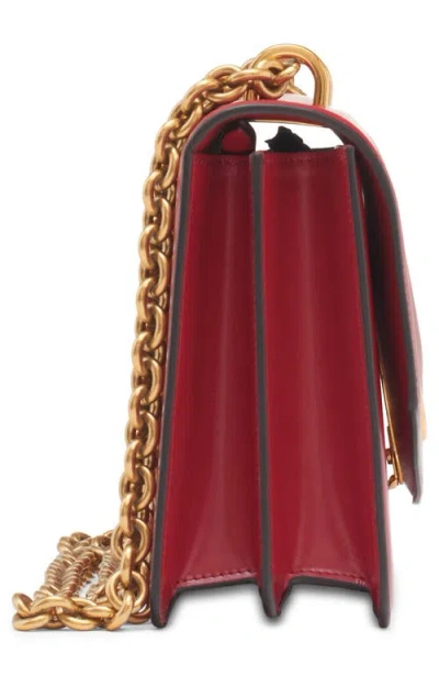 Valentino Garavani Vain Vlogo Leather Shoulder Bag In Red