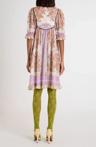 Valentino Garavani Embroidered Voyage Imaginaire Silk Georgette Dress In Multi