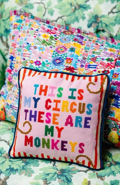Furbish My Circus Needlepoint Pillow In Multi