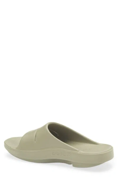 Oofos Ooahh Slide Sandal In Green