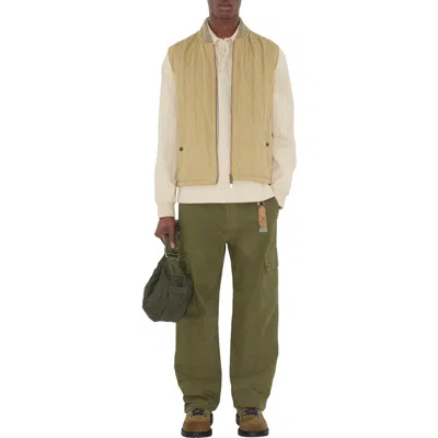 Burberry Quilted Vest Ribbed Collar Sleeveless In Brown