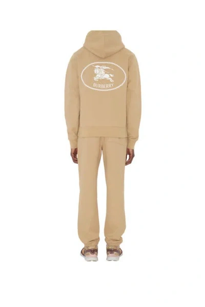 Burberry Knight Stamp Hoodie With Front Pocket In Nude