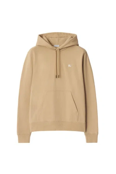 Burberry Knight Stamp Hoodie With Front Pocket In Nude