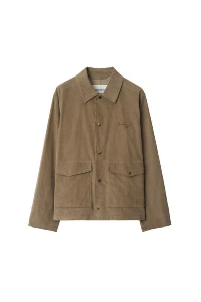 Burberry Corduroy Jacket In Brown