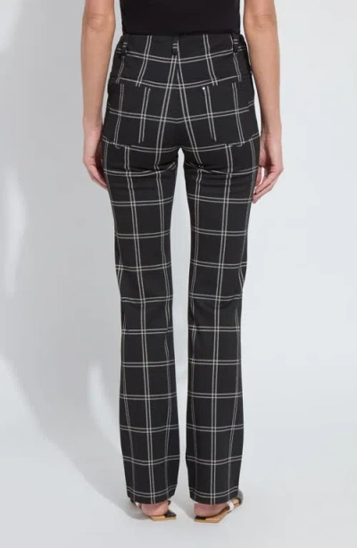 Lyssé Patterned Bootcut Pants In Coastal Windowpane In Black