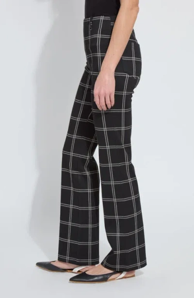 Lyssé Patterned Bootcut Pants In Coastal Windowpane In Black