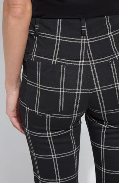 Lyssé Patterned Bootcut Pants In Coastal Windowpane In Black