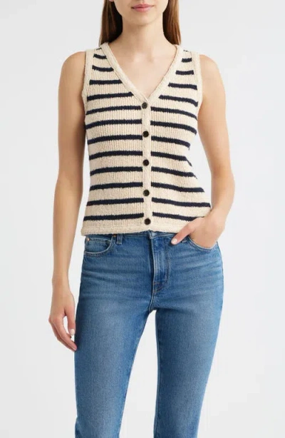 Rails Sade Stripe Vest In Ivory Navy Stripe In Multi