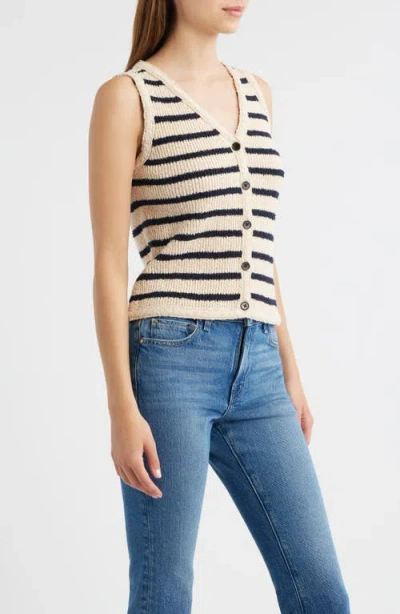 Rails Sade Stripe Vest In Ivory Navy Stripe In Multi