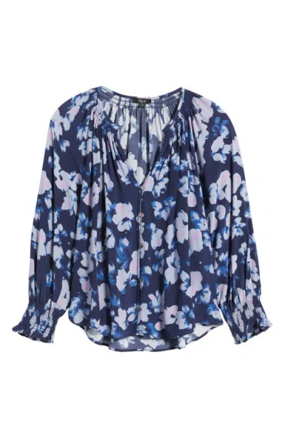 Rails Mariah Floral Smocked Button-up Peasant Top In Multi