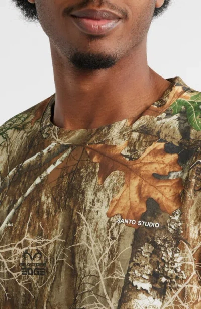 Santo Studio X Realtree Edge Camo Long Sleeve T-shirt In Multi