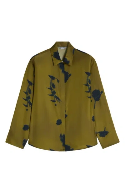 Weekend Max Mara Eraclea Abstract Print Silk Button-up Shirt In Green