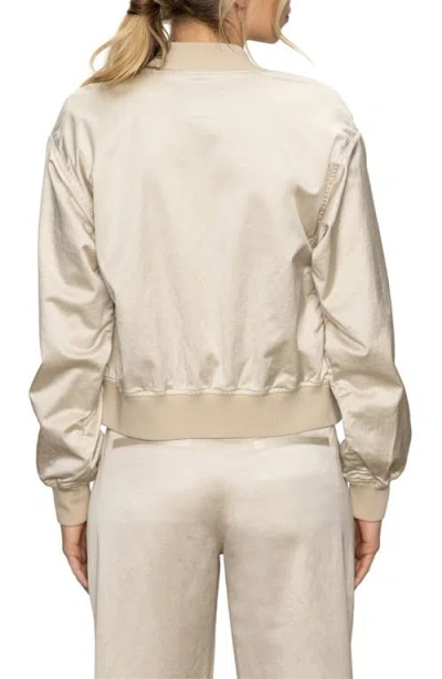 Sanctuary Skyline Sateen Bomber Jacket In Mother Of Pearl In Neutral