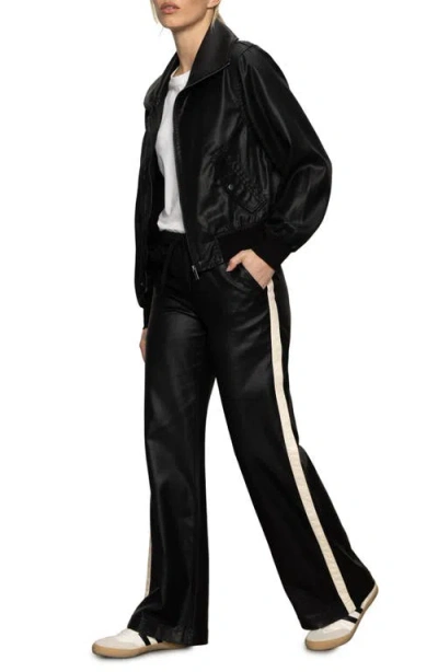 Sanctuary Coated Twill Bomber Jacket In Black