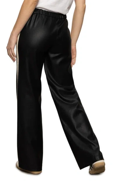 Sanctuary Coated-twill Track Pants In Black