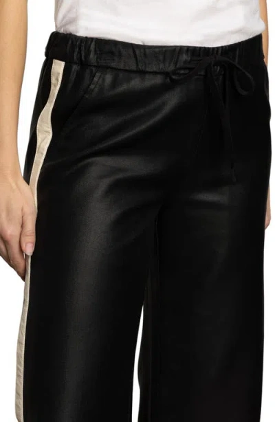 Sanctuary Coated-twill Track Pants In Black