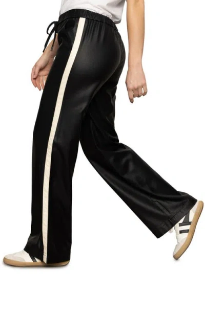 Sanctuary Coated-twill Track Pants In Black