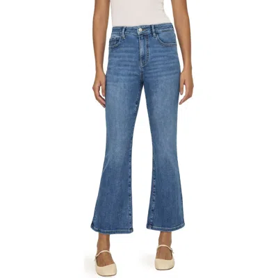 Warp & Weft Warp+weft Psp High Waist Crop Bootcut Jeans In Blue
