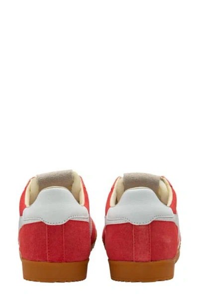 Gola Elan Deep Red Color Block Suede Leather Sneakers