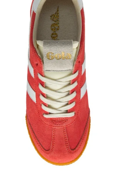 Gola Elan Deep Red Color Block Suede Leather Sneakers