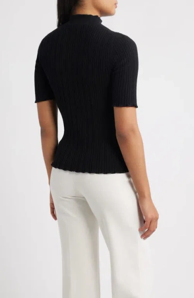 Anne Klein Ribbed Turtleneck Sweater In Black