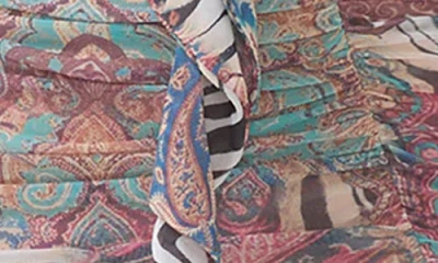 Afrm Odessa Ruffle Halter Open Back Minidress In Multi