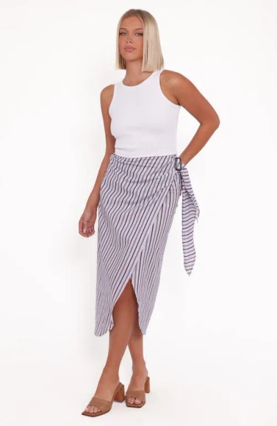 Petal And Pup Petal & Pup Jacey Stripe Wrap Midi Skirt In Multi