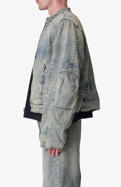 Mnml Moto Denim Jacket In Blue