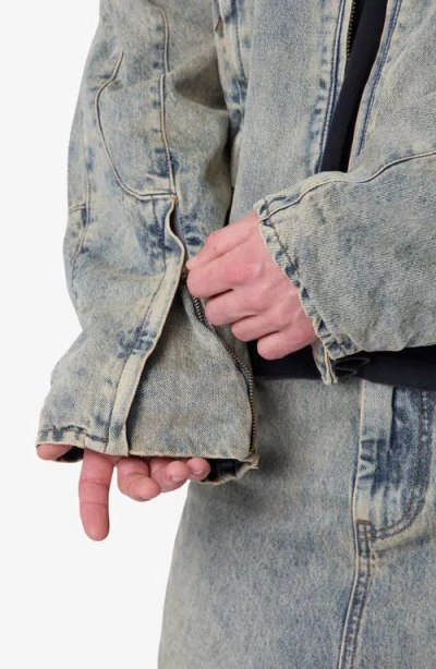 Mnml Moto Denim Jacket In Blue
