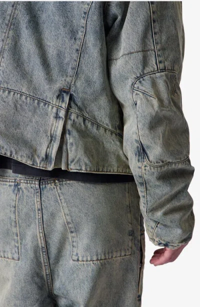 Mnml Moto Denim Jacket In Blue