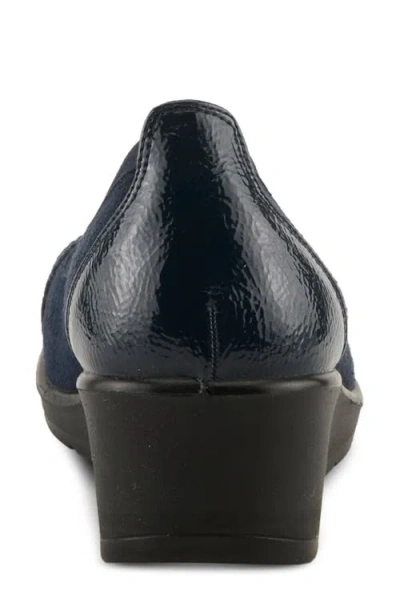 Flexus By Spring Step Macadi Cap Toe Platform Wedge Pump In Blue