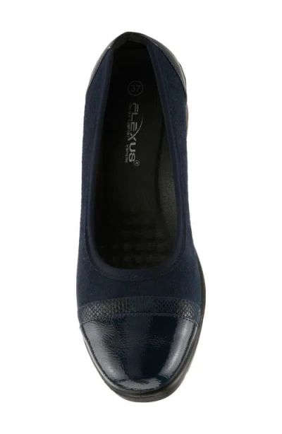 Flexus By Spring Step Macadi Cap Toe Platform Wedge Pump In Blue