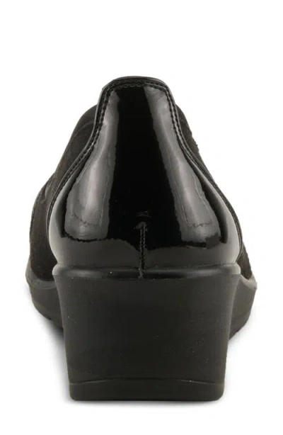 Flexus By Spring Step Macadi Cap Toe Platform Wedge Pump In Black