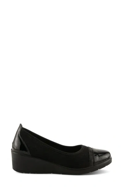 Flexus By Spring Step Macadi Cap Toe Platform Wedge Pump In Black