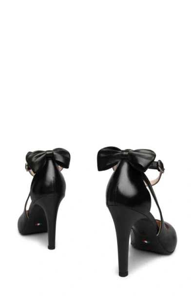 Nerogiardini Bow Ankle Strap Pump In Black