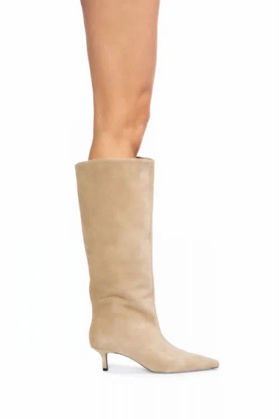 Black Suede Studio Sutton 50 Boot In Neutral