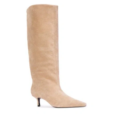 Black Suede Studio Sutton 50 Boot In Neutral