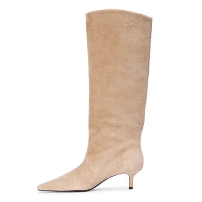 Black Suede Studio Sutton 50 Boot In Neutral
