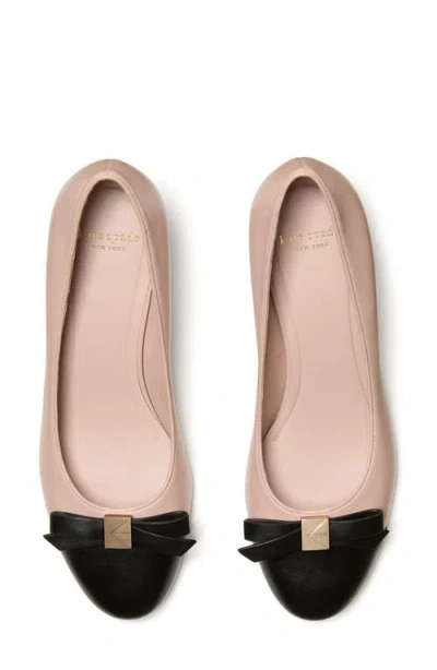 Kate Spade Women's Deco Bow Smooth Leather Ballet Pumps In Neutral