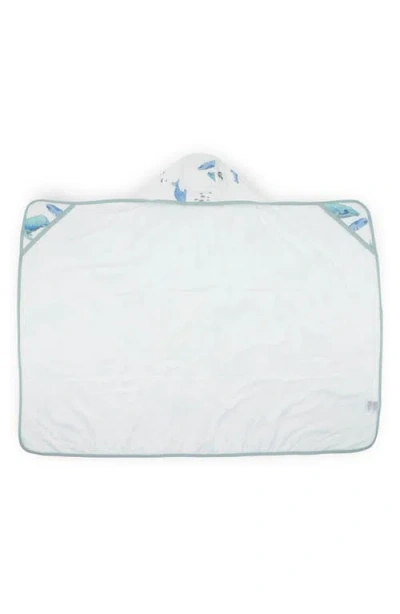 Little Unicorn Cotton Muslin & Terry Hooded Towel In Blue
