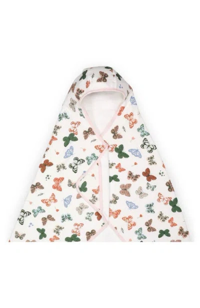 Little Unicorn Cotton Muslin & Terry Hooded Towel In Multi