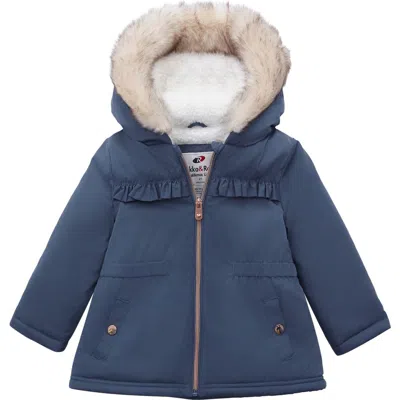 Rokka&rolla Borg Lining Puffer Coat In Blue
