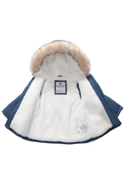 Rokka&rolla Borg Lining Puffer Coat In Blue