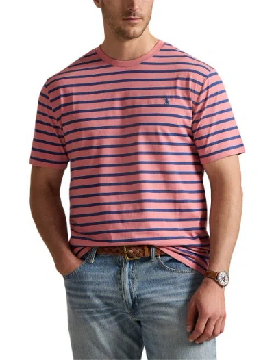 Polo Ralph Lauren Custom Slim Fit Striped Jersey T-shirt In Pink